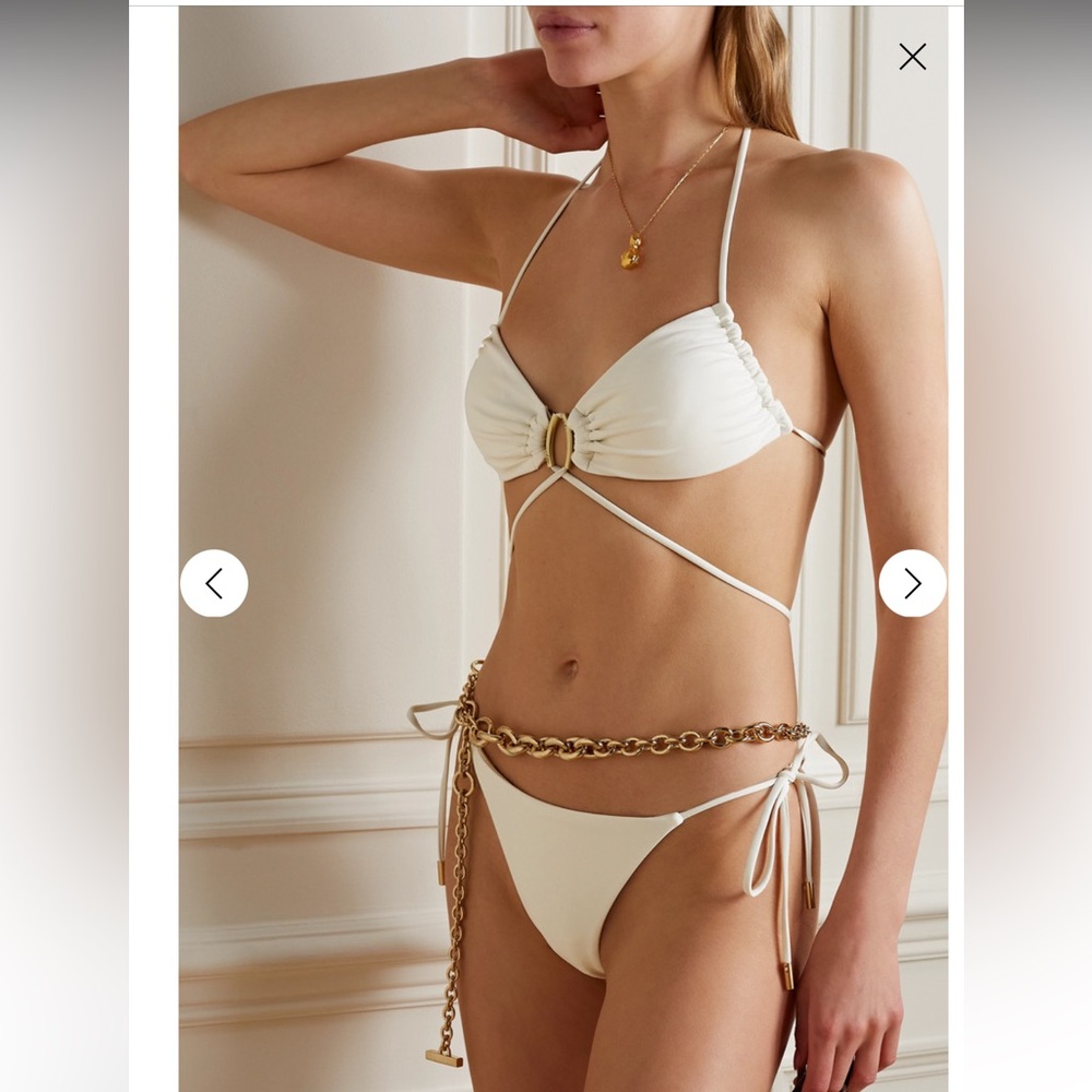 Net-a-Porter | Cult Gaia White Embellished Swimsuit NWT